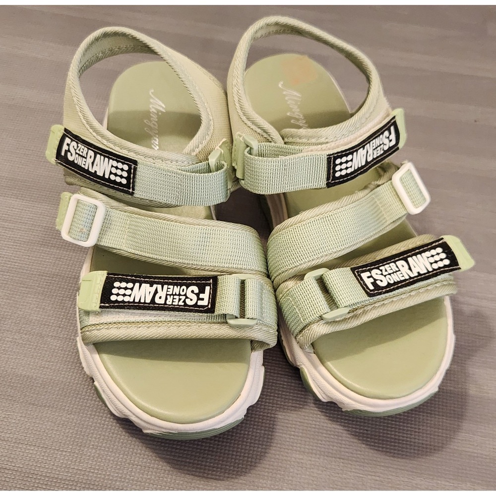 Mingyang Sage Green Platform Sports Sandals FS Zero One Raw Chunky Utility 9.5